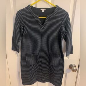 J.Jill XS pin stripe dress navy blue